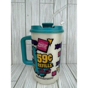 Vintage Coca Cola Hardee’s Whirley Mug Drink Cup 32oz 1994 90s Retro 59c Refills